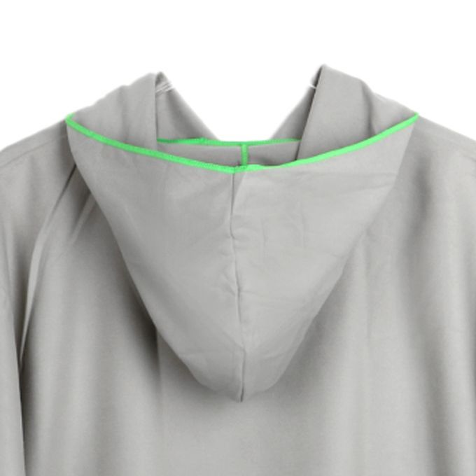 Unisex Beach Bath Surf Poncho Robe With Hood Wetsuit Changing Gray
