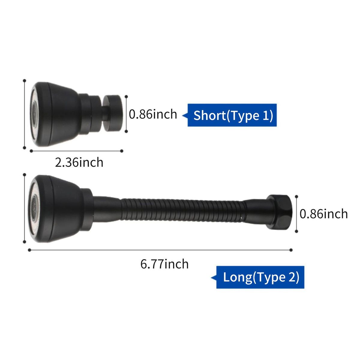 360° Rotatable Tap Head Faucet Extender Splash-Proof Kitchen Tap Sprayer with 3 Modes Water Saving Black Copper Water Tap Head