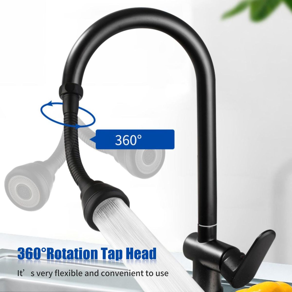 360° Rotatable Tap Head Faucet Extender Splash-Proof Kitchen Tap Sprayer with 3 Modes Water Saving Black Copper Water Tap Head