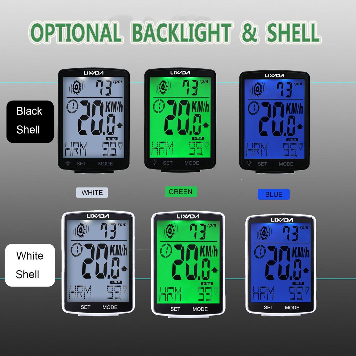 LIXADA 3 in 1 Wireless Bike Computer Multi Functional LCD Screen Bicycle Computer with Heart Rate Sensor Mountain Bike Speedometer Odometer IPX7 Waterproof Cycling Measurable Temperature Stopwatch