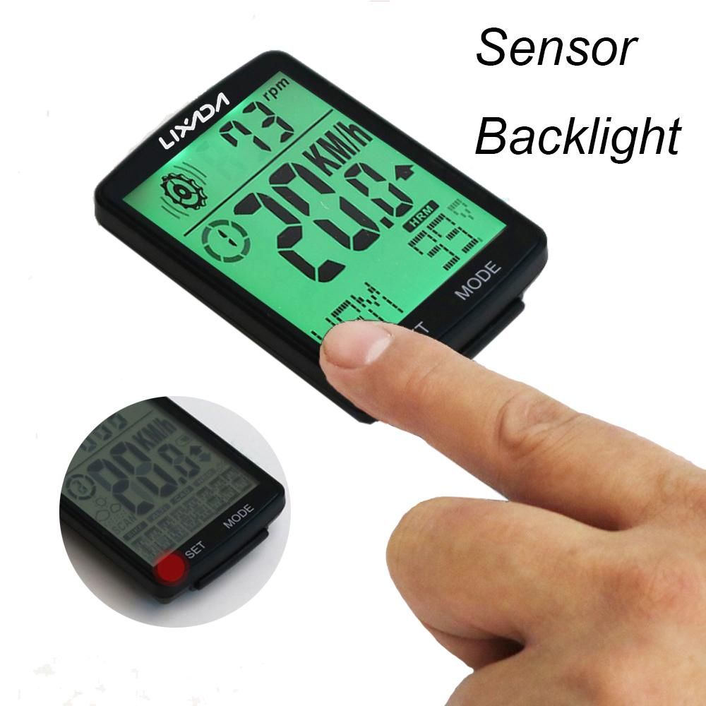 LIXADA 3 in 1 Wireless Bike Computer Multi Functional LCD Screen Bicycle Computer with Heart Rate Sensor Mountain Bike Speedometer Odometer IPX7 Waterproof Cycling Measurable Temperature Stopwatch