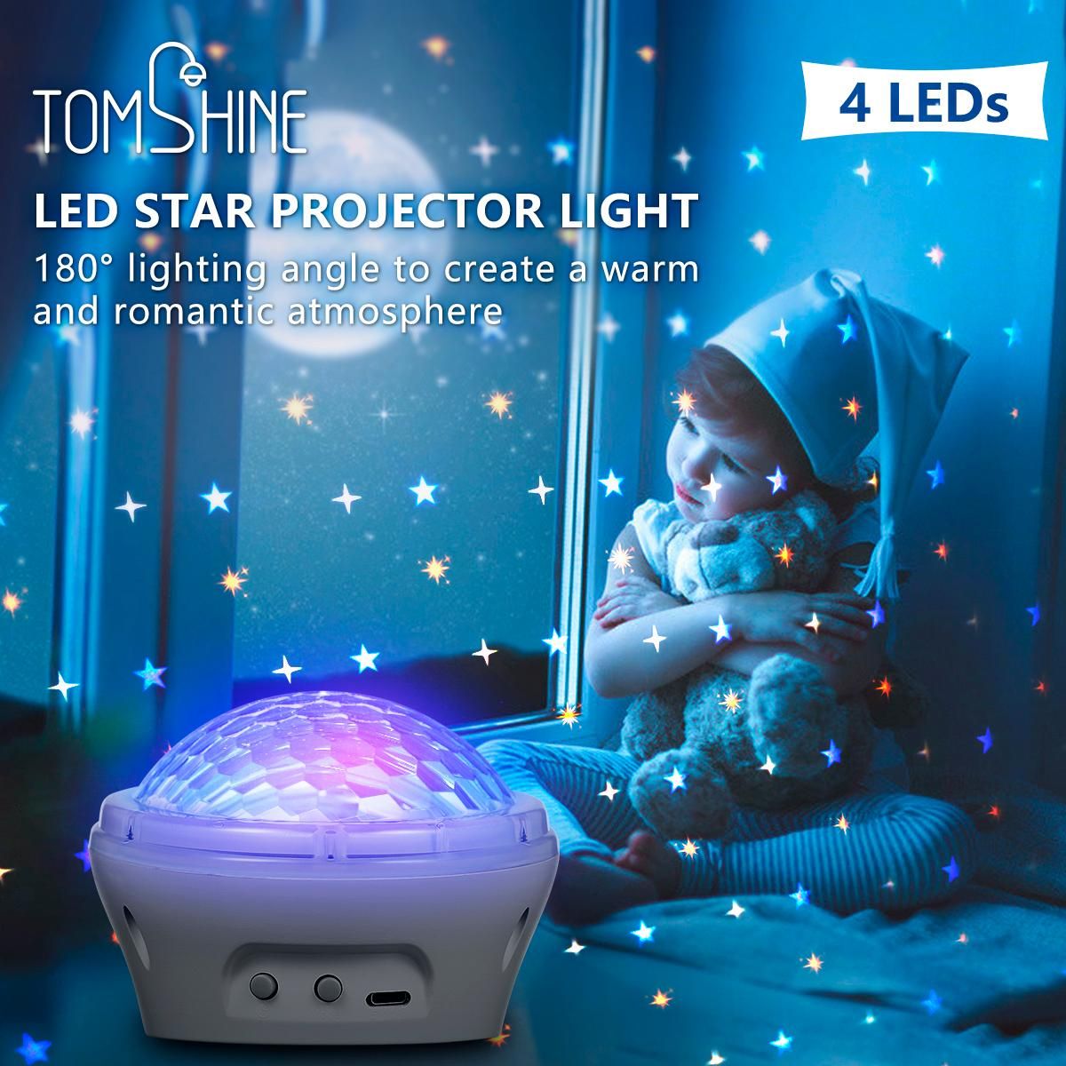 Tomshine Star Projector Night Light 4 Lighting Modes with Timer Setting Ambiance Light for Bedroom and Perfect Gift Choice