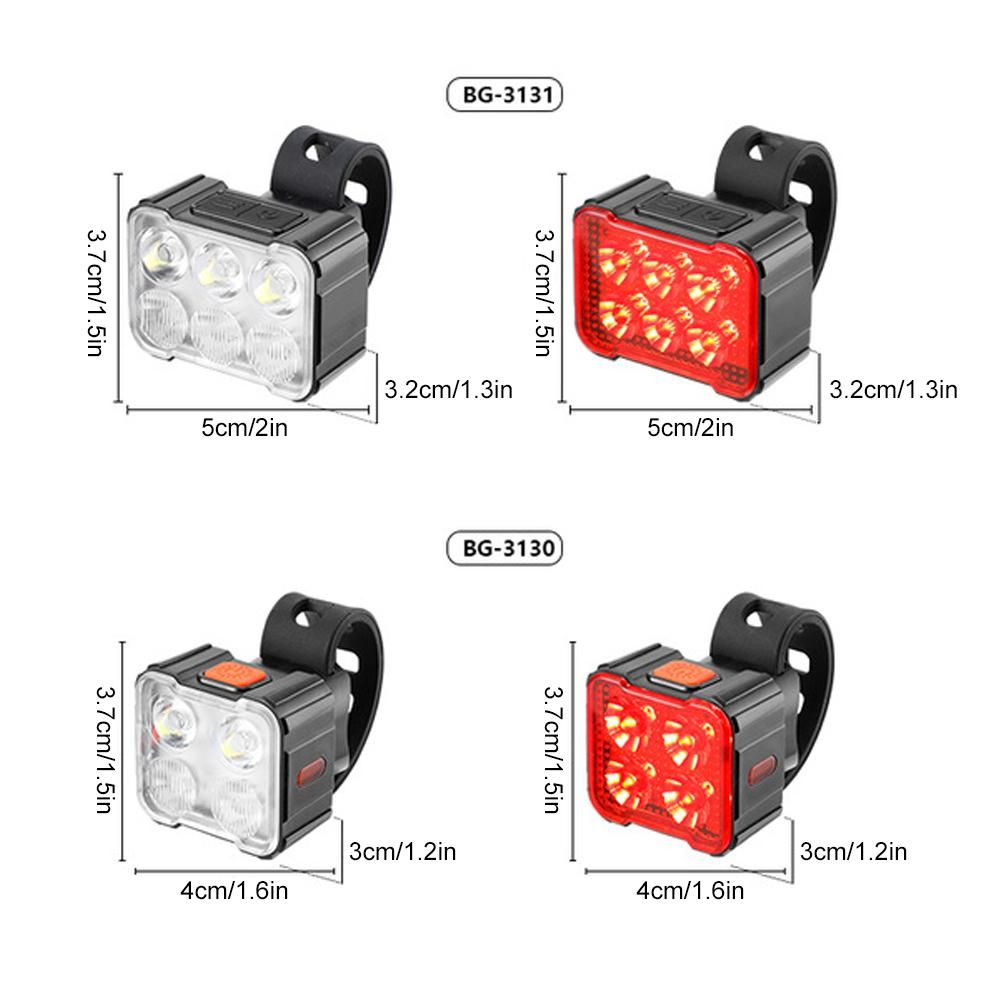 Rechargeable Bike Lights Set Front and Rear Waterproof Bike Lights for Night Riding