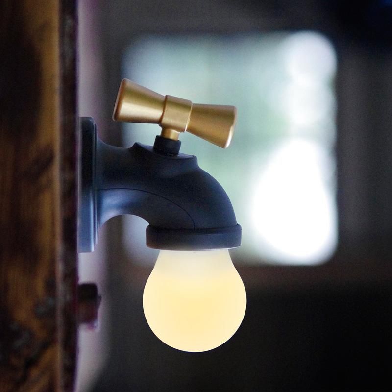 led faucet creative night light intelligent voice control retro table lamp USB charging night light