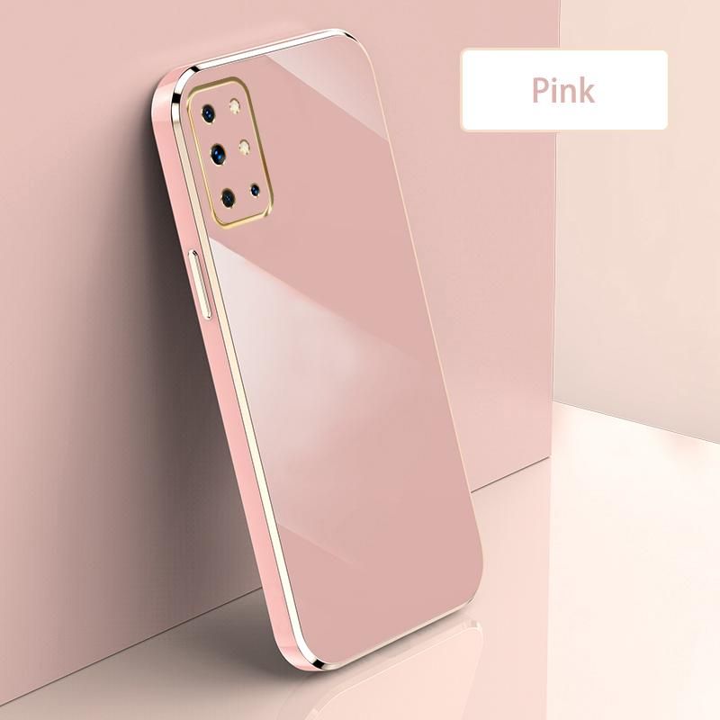 Ultra Thin Plating Phone Case for OnePlus 8T Lens Protection soft Phone Back Cover-Pink
