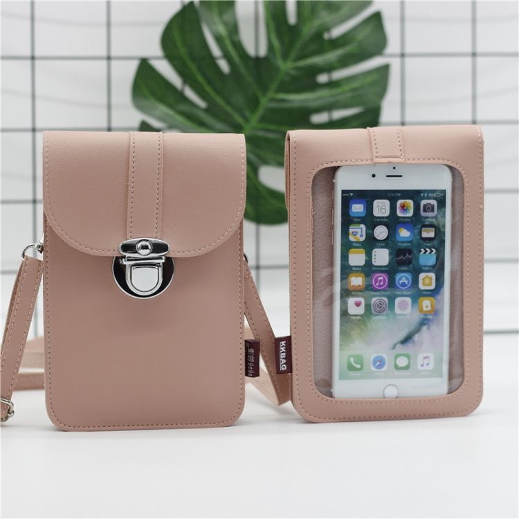 PU Leather Touch Screen Mobile Phone Bag