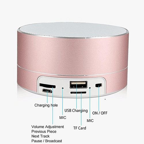 YX034 Bluetooth Portable Wireless Speaker For Phone PC Handfree Calling CNC TF Card MP3 Music Speaker With MIC(Gold) HT-S