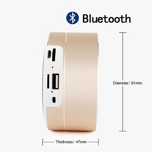 YX034 Bluetooth Portable Wireless Speaker For Phone PC Handfree Calling CNC TF Card MP3 Music Speaker With MIC(Gold) HT-S