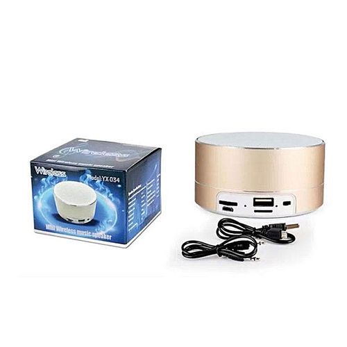 YX034 Bluetooth Portable Wireless Speaker For Phone PC Handfree Calling CNC TF Card MP3 Music Speaker With MIC(Gold) HT-S