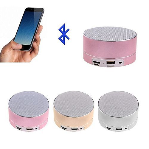 YX034 Bluetooth Portable Wireless Speaker For Phone PC Handfree Calling CNC TF Card MP3 Music Speaker With MIC(Gold) HT-S