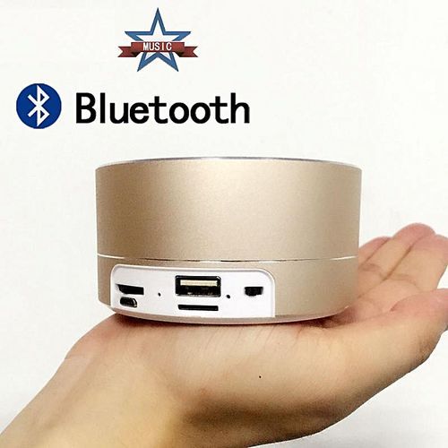 YX034 Bluetooth Portable Wireless Speaker For Phone PC Handfree Calling CNC TF Card MP3 Music Speaker With MIC(Gold) HT-S
