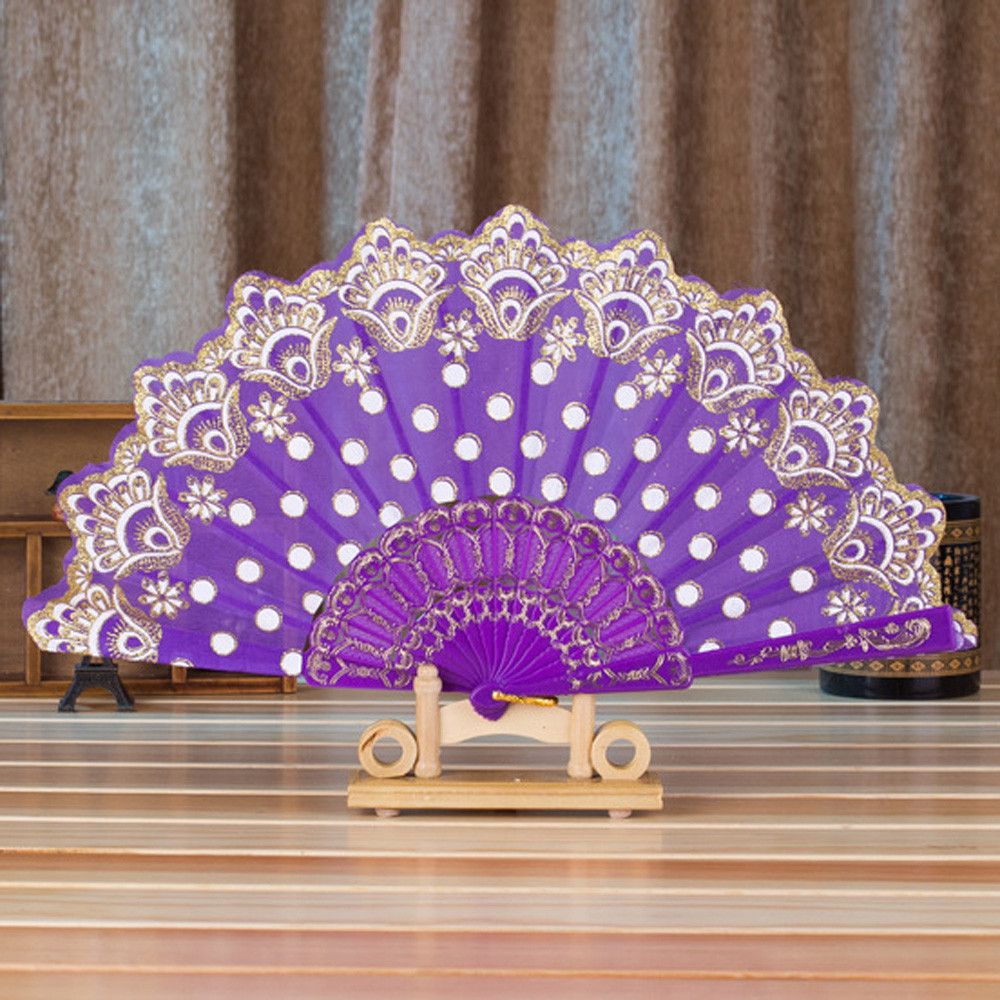 Hand Party 2020 Silk For Folding Dance Wholesale Newest For Gift Souvenir Chinese/Spanish Flower Lace Held Style Wedding Fan #3