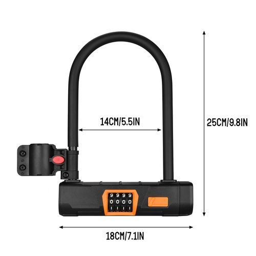 Bicycle U Lock Anti-theft Bike Password Lock Heavy Duty