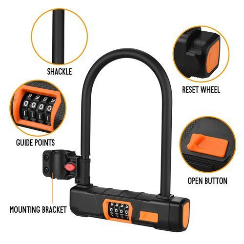 Bicycle U Lock Anti-theft Bike Password Lock Heavy Duty