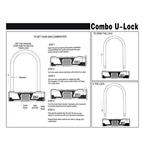 Bicycle U Lock Anti-theft Bike Password Lock Heavy Duty