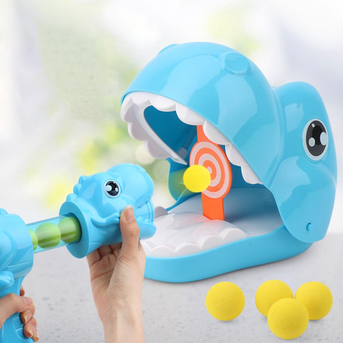 1 Set Kids Dinosaur Toy Kids Dinosaur Air Powered Target Toy Blue