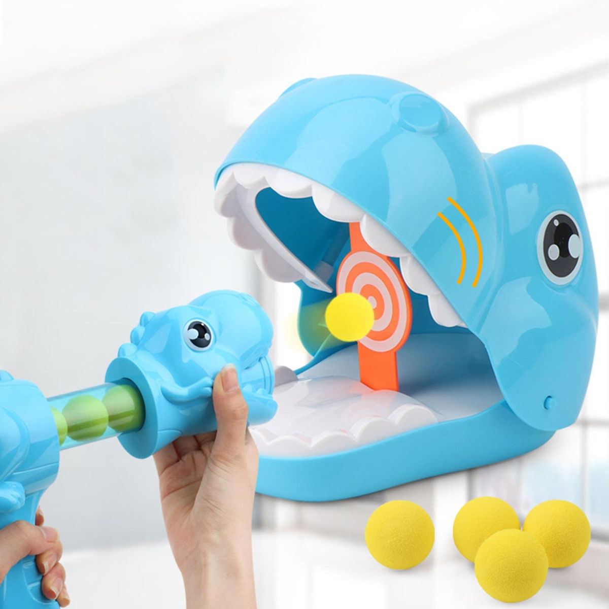 1 Set Kids Dinosaur Toy Kids Dinosaur Air Powered Target Toy Blue