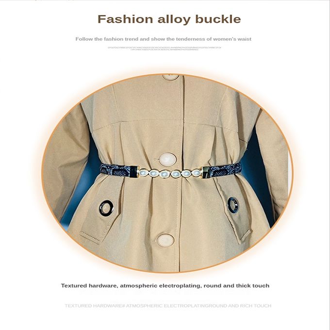 Simple Thin Belt Women's PU Leather Versatile Belt Casual Alloy Buckle Thin