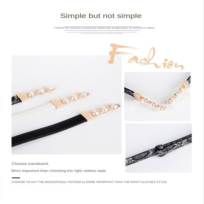 Simple Thin Belt Women's PU Leather Versatile Belt Casual Alloy Buckle Thin