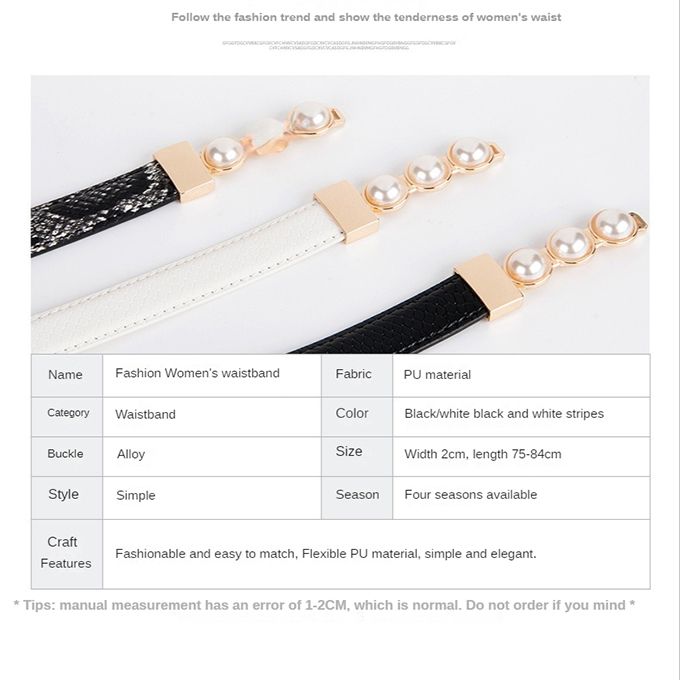 Simple Thin Belt Women's PU Leather Versatile Belt Casual Alloy Buckle Thin