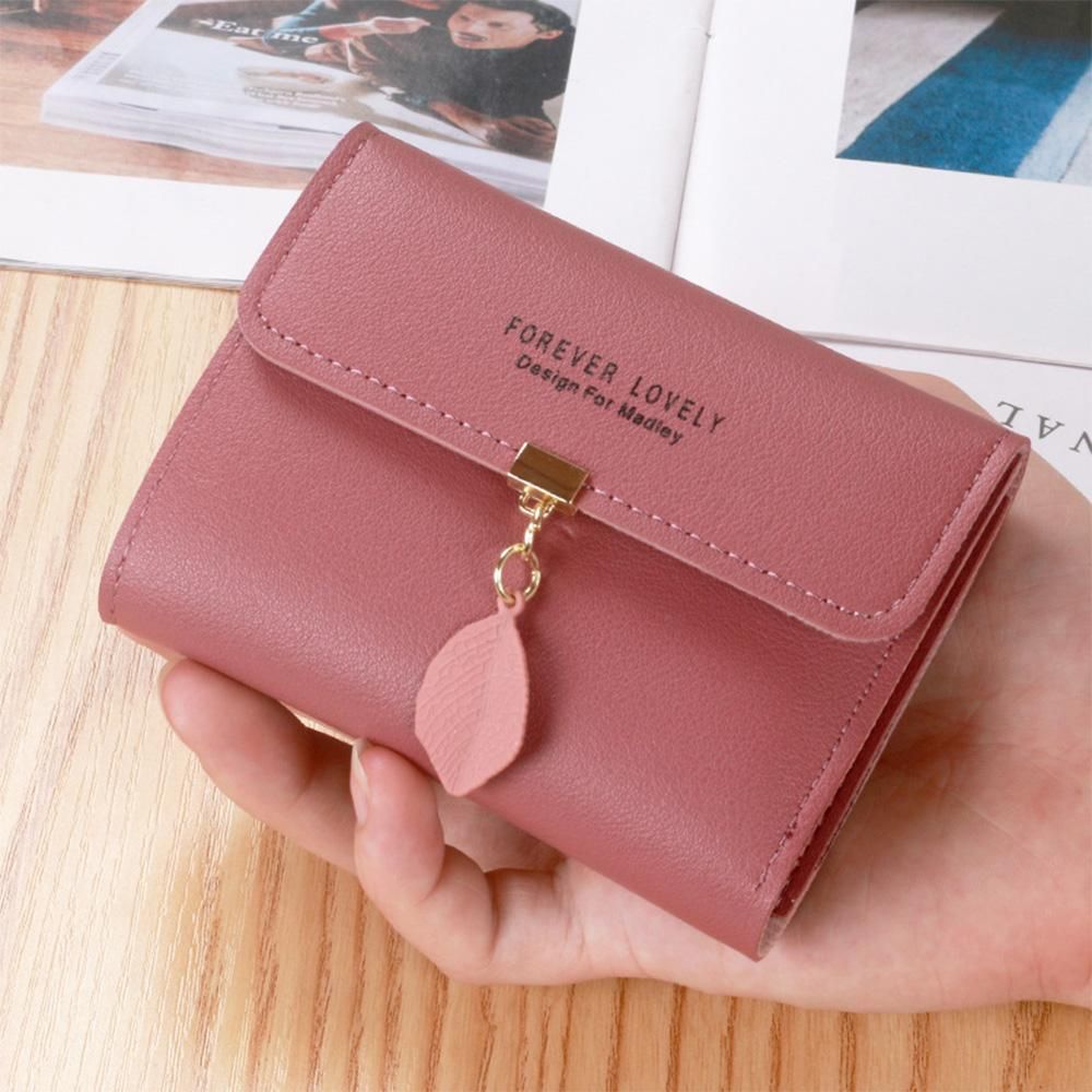 Lady Girl Small Coin Purse Ladies Wallet Card Holder Money Dark Pink