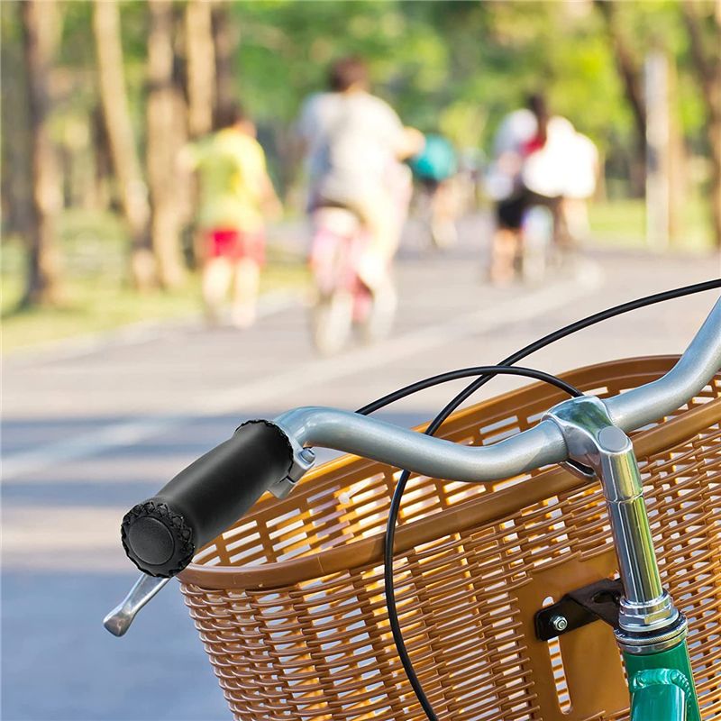 Bike Handlebar Grips Hand-Stitched Retro Bicycle Grips for Most 22.2mm  7/8Inch) Bicycle Handlebar Black