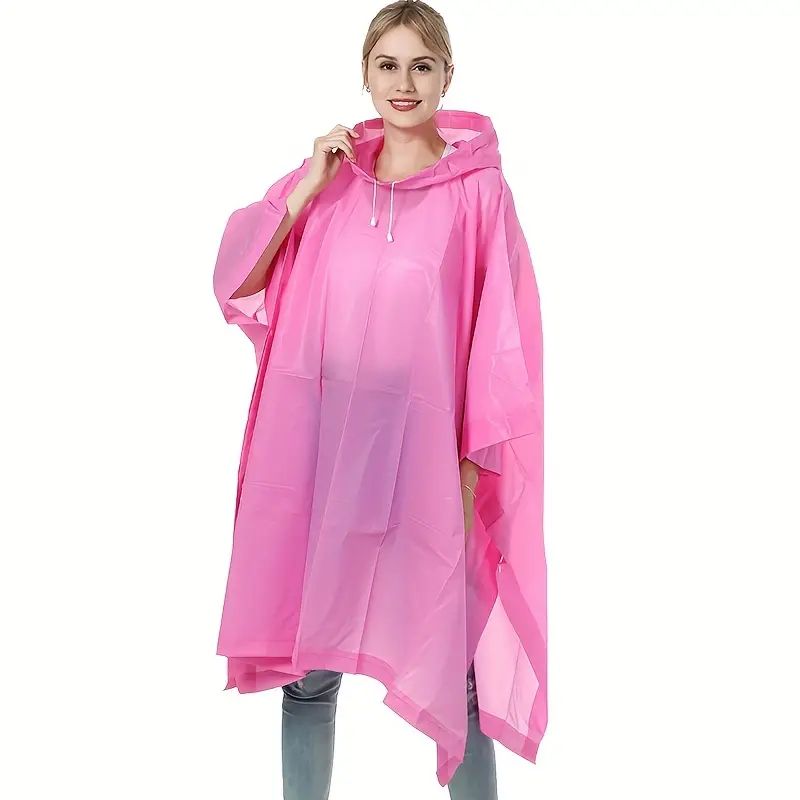 1pc EVA Thickened Reusable Poncho Raincoat, Adult Outdoor Free Size Raincoat