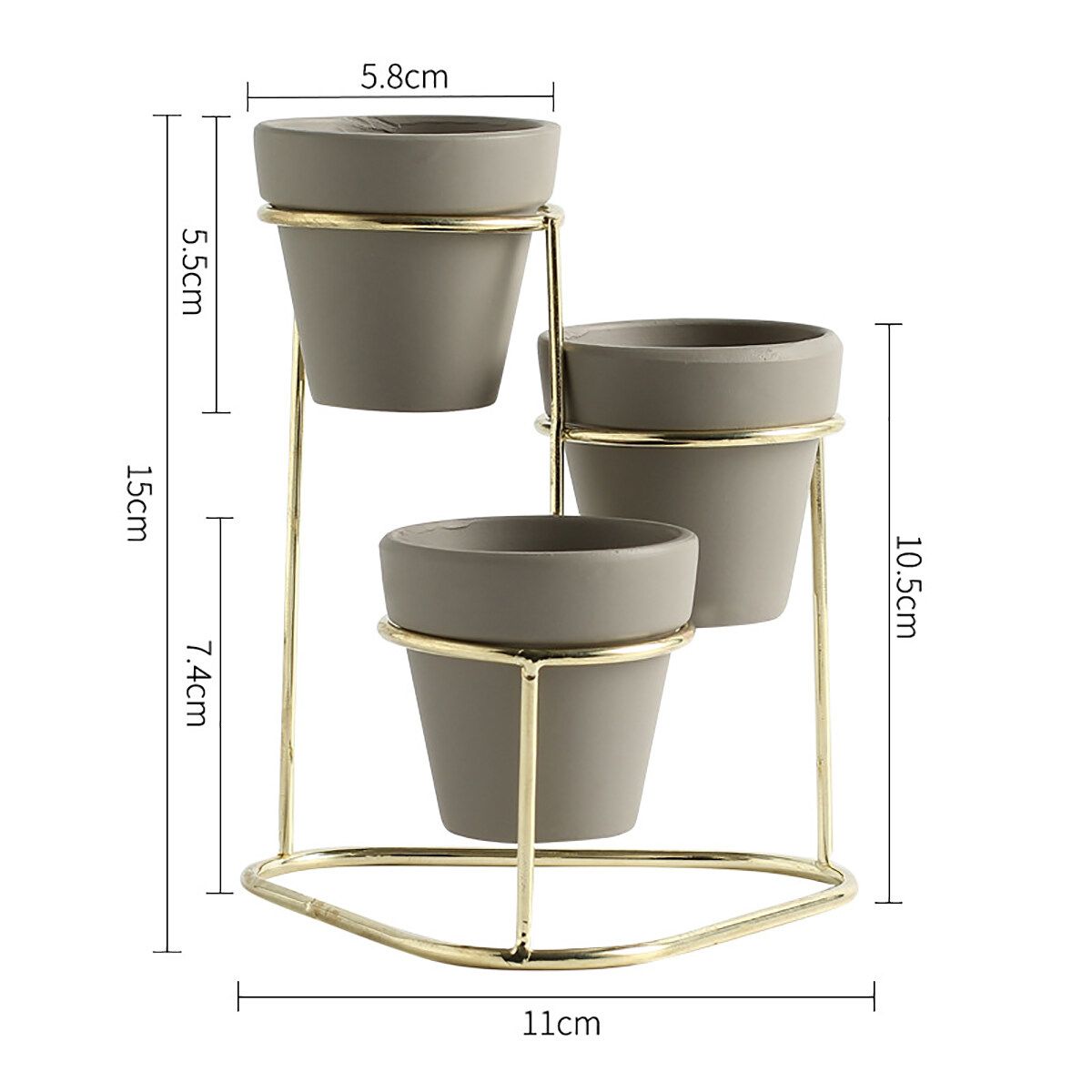 Flower Stand Gold Frame Grey Basin