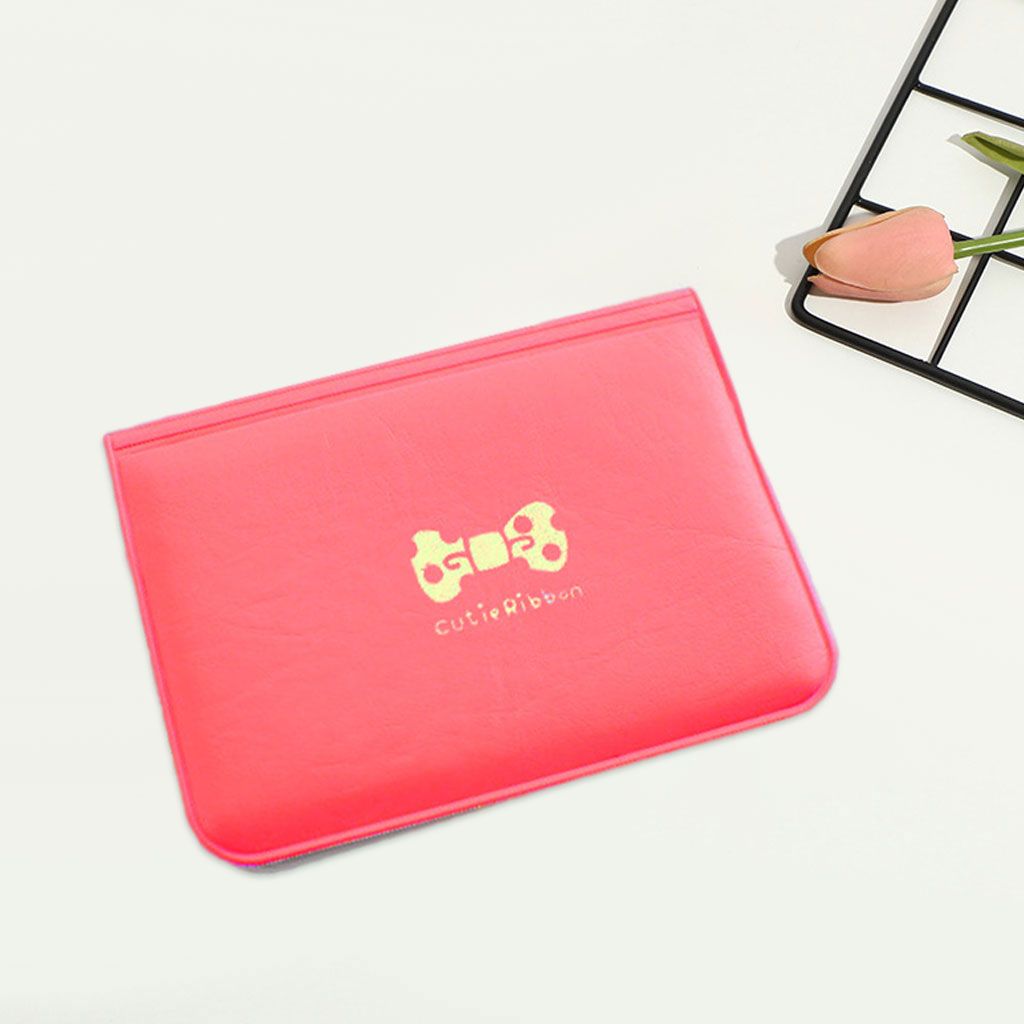 Credit Card Holder 12 Slots Pocket Protector Thin Card Cover ID Red