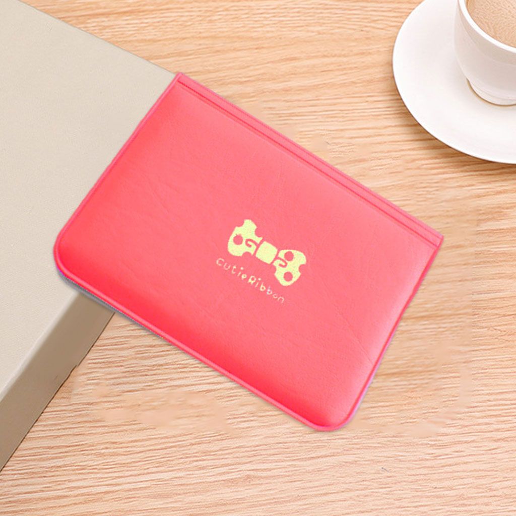 Credit Card Holder 12 Slots Pocket Protector Thin Card Cover ID Red
