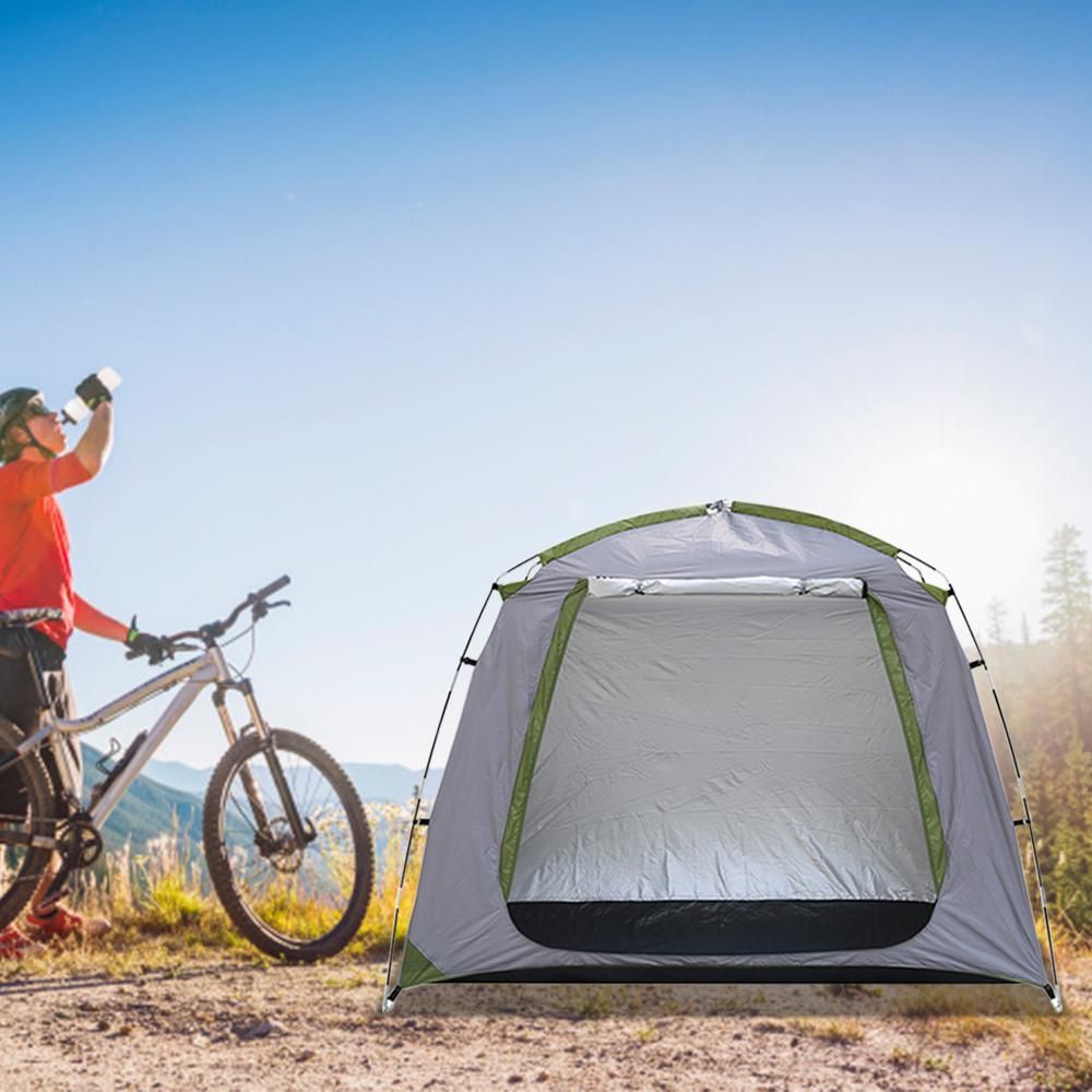 Waterproof Outdoor Bicycle Storage Shed Bike Tent Silver Coated Polyester Bike Shelter Space Saving Bicycle Garden Tool Storage Cover