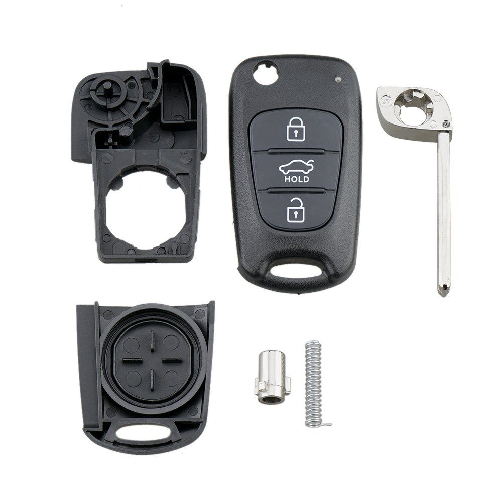 MT 3 BN Flip Remote Key Fob Case Shell For KIA Rondo Sportage Soul Rio-black