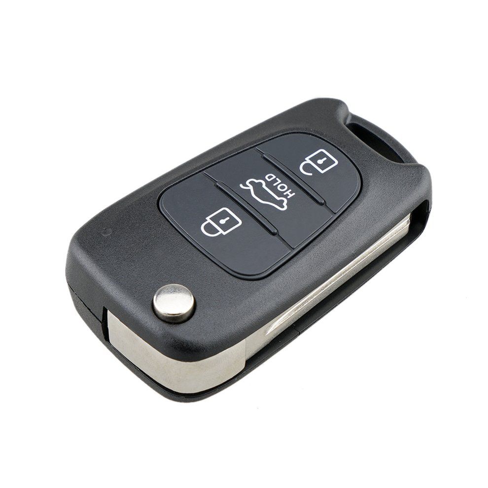 MT 3 BN Flip Remote Key Fob Case Shell For KIA Rondo Sportage Soul Rio-black