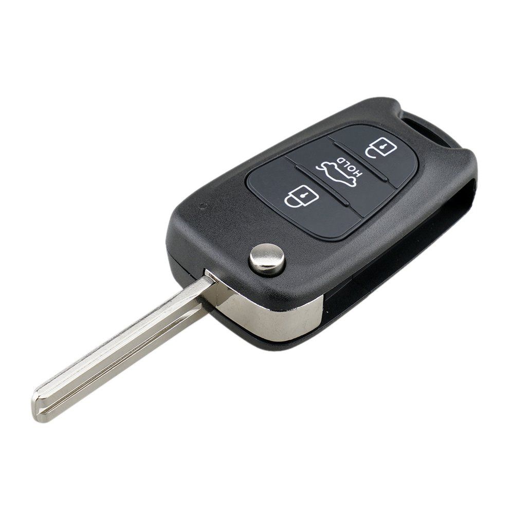 MT 3 BN Flip Remote Key Fob Case Shell For KIA Rondo Sportage Soul Rio-black