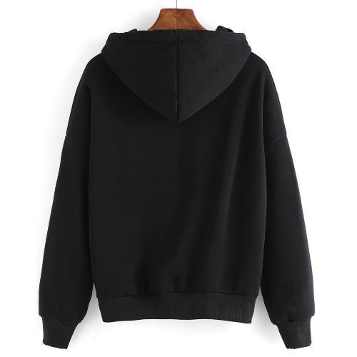 Ladies Loose Casual Print Hoodie