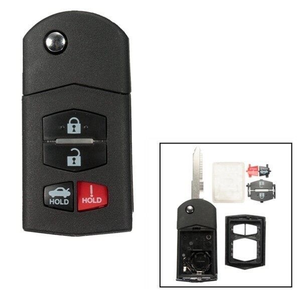 For Mazda 3 5 6 RX-8 CX-7 CX-9 Miata 3 + Panic 4 Buttons Remote Key Fob Case Shell