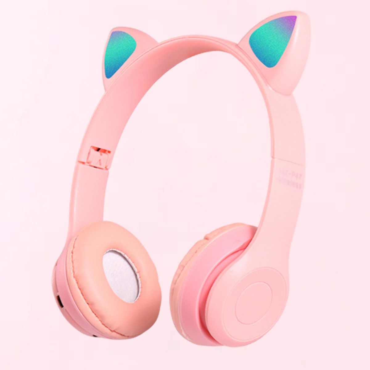 Cat Ears Wireless Headset Stereo MP3 Player For Smart Phones PC Pink
