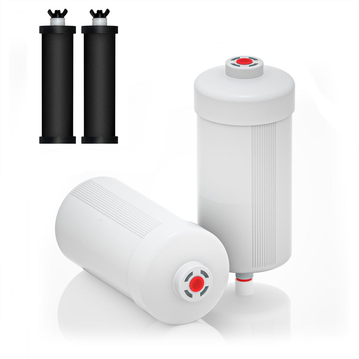 2 Pack Fluoride Water Filter with Activated Carbon Filters Fluoride Reduction Water Filter Replacement for Gravity Filter System Water Purifier Replacement Filters