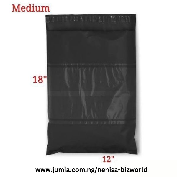Black Courier Bags /Courier Nylons/Poly Mailer-Invoice Pocket 500pcs-A3-Medium-30x48cm-12/18 Inches