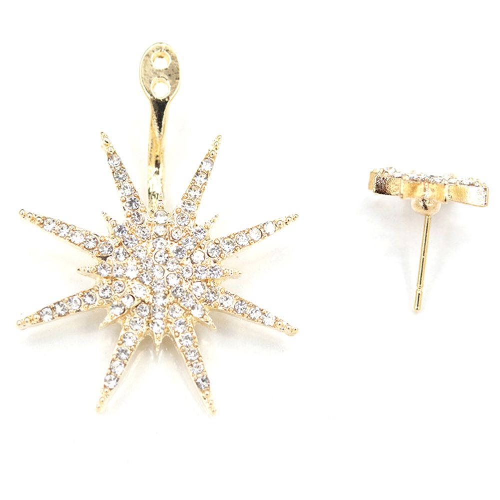 1 Pc Elegant Shiny Rhinestone Stud Earrings Dance Cocktail Ear Jacket Jewelry