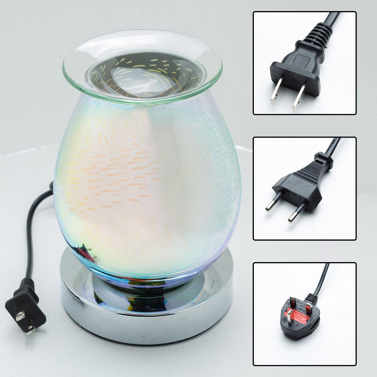 3D Glass Wax Warmer Night Light Touching Control Multi-Color Fragrance Light Home Bedroom Decor Light