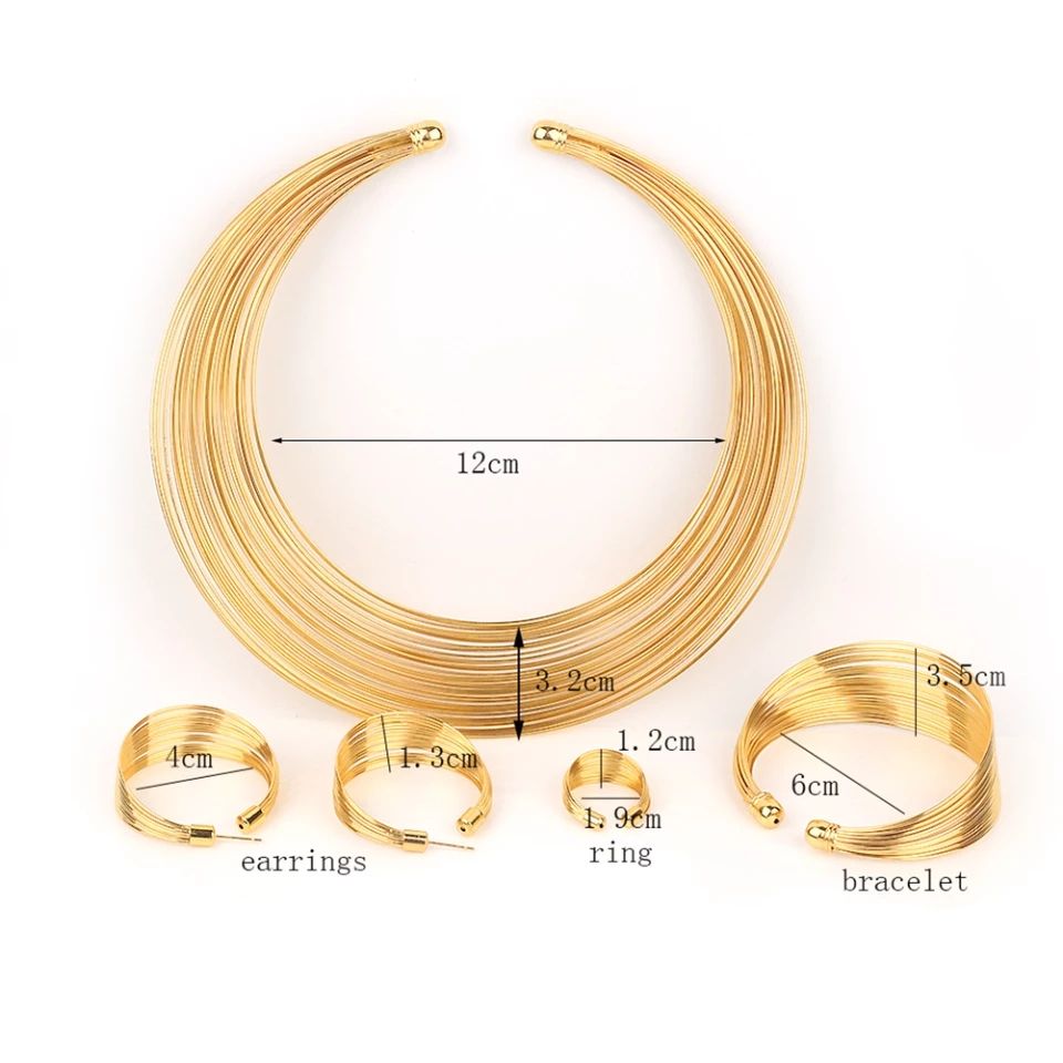 Quality Wire Costume Women Jewelry Set Accessories Female Gold Necklace Sets