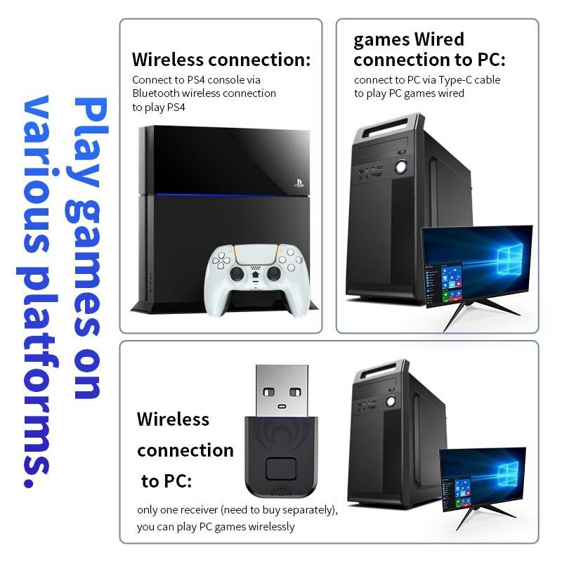 Wireless Controller For Sony PS4 With Same Touchpad And Model From PS5 Controller Turbo One-Button Burst Six-Axis Gyroscope
