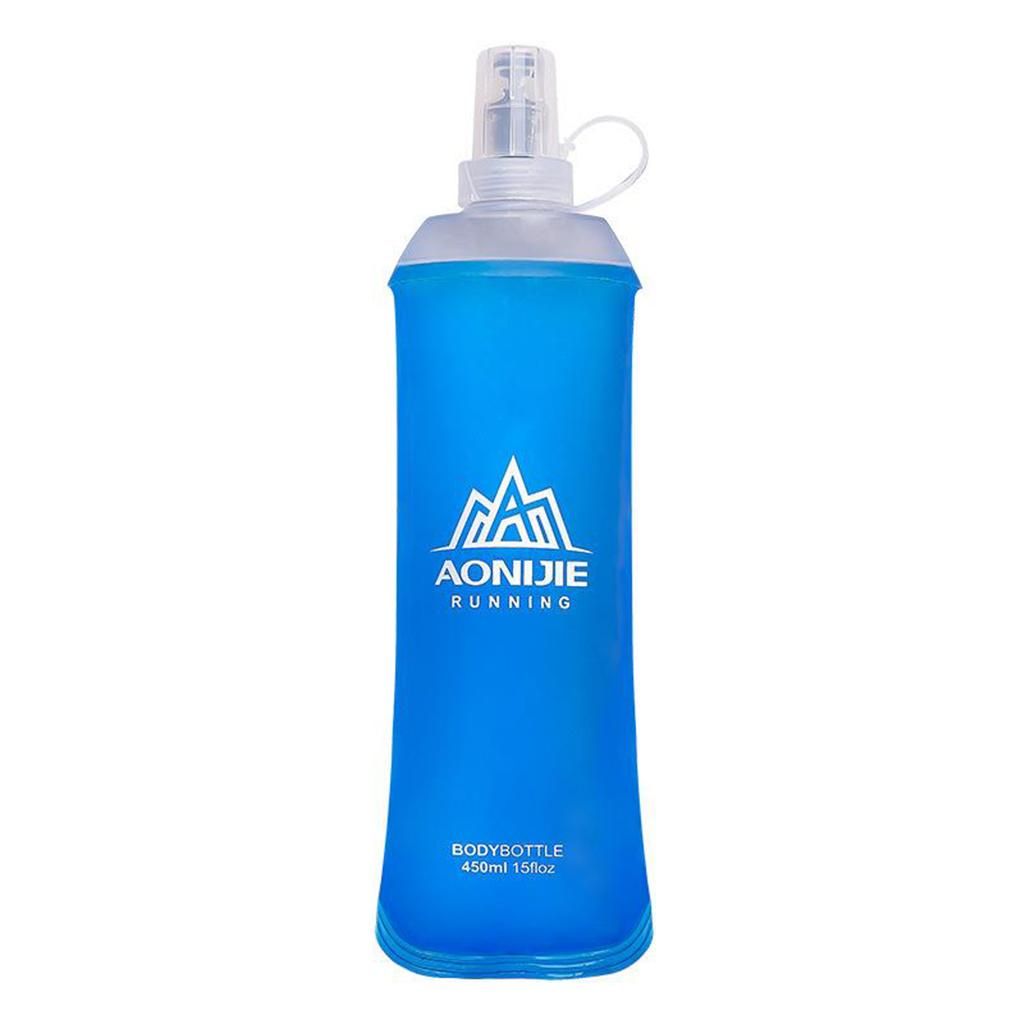 TPU Soft Flask Running Collapsible Water Drinking Bottles 450ml Blue