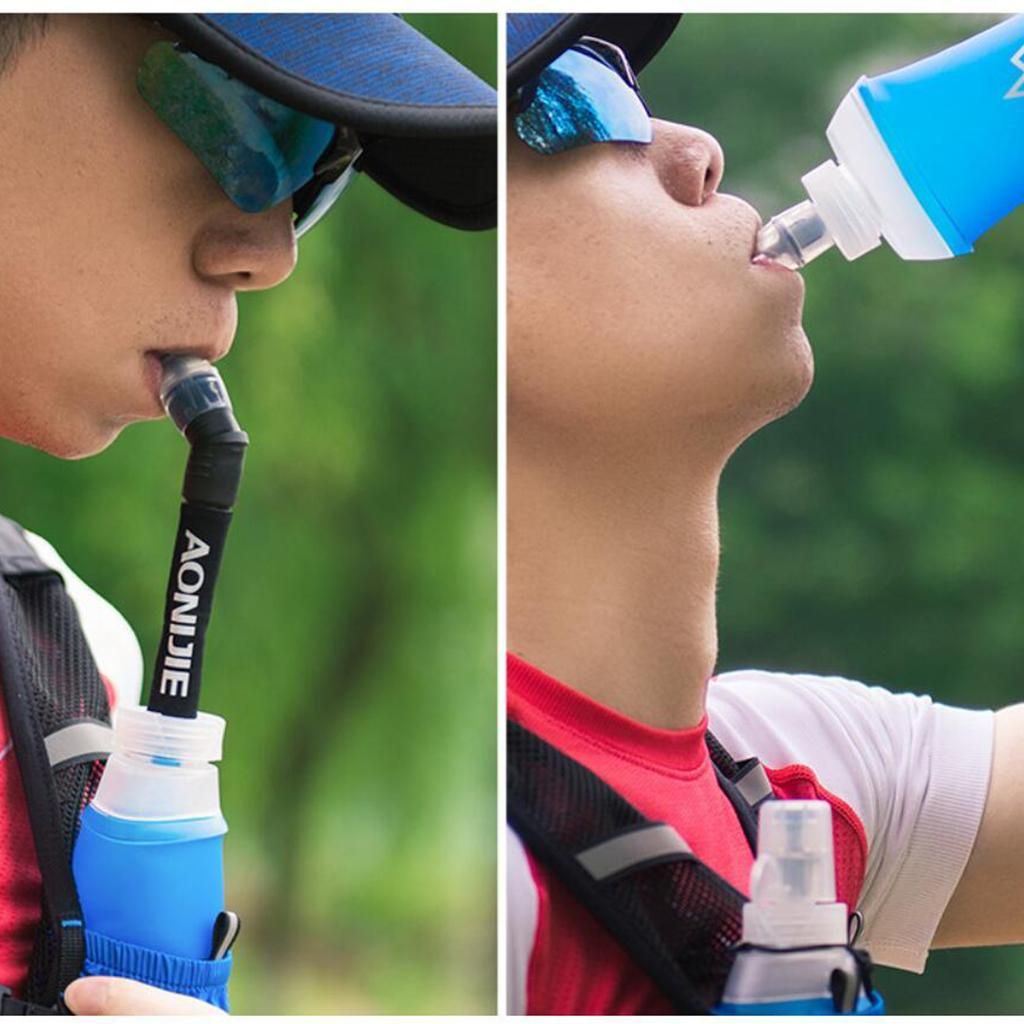 TPU Soft Flask Running Collapsible Water Drinking Bottles 450ml Blue