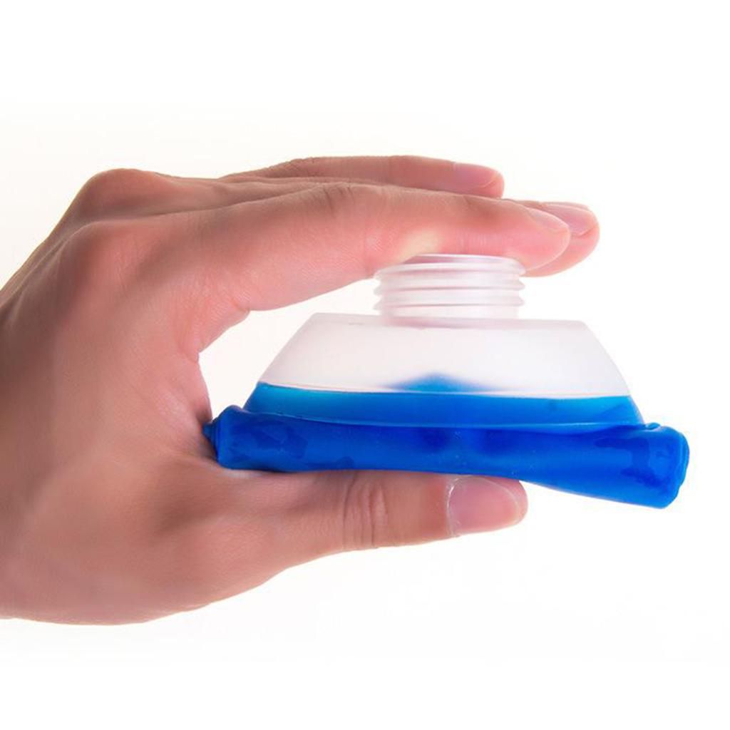 TPU Soft Flask Running Collapsible Water Drinking Bottles 450ml Blue