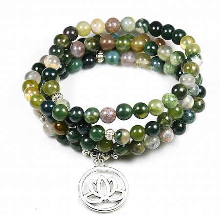 Women`s Indian Onyx 108 Mala Beads Let Multi-layer High Quality
