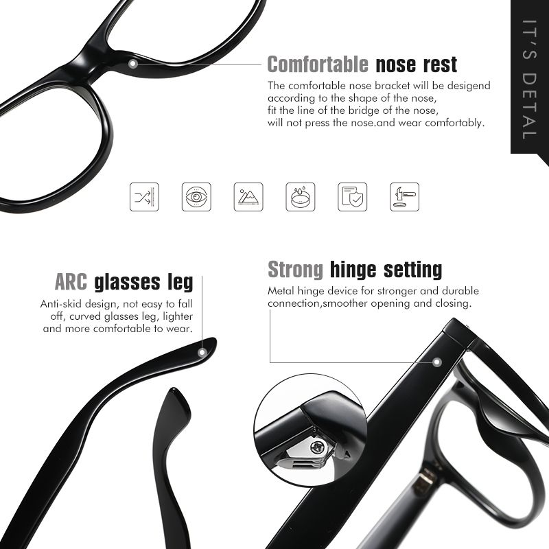 (Black Frame)Design Square Glasses Women Men Photochromic Anti Blue Ray Light