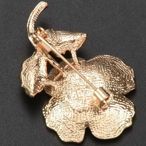 Poppy Brooches Lapel Pin Badges Crystal Banquet Red Poppy