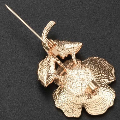 Poppy Brooches Lapel Pin Badges Crystal Banquet Red Poppy